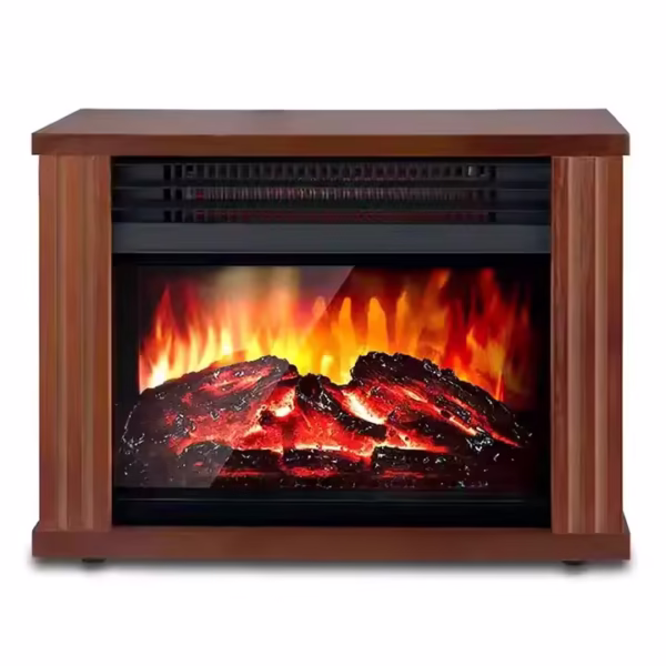 Electric PTC Heater 3D Real Wood Burning Effect Insert Fireplace Stove with overheat protection