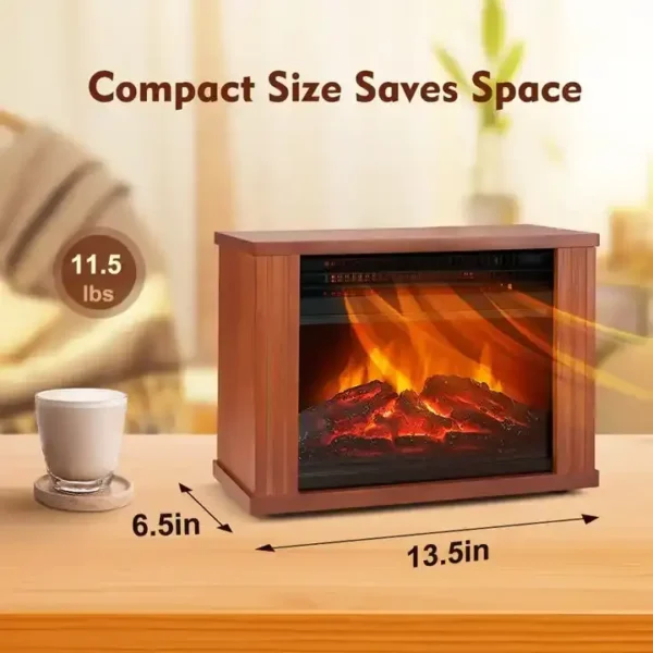Electric PTC Heater 3D Real Wood Burning Effect Insert Fireplace Stove with overheat protection - Image 3