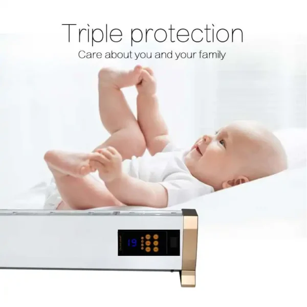 indoor bedroom baseboard feet kicking line remote control children locked key windless convective electric skirting heater - Image 4