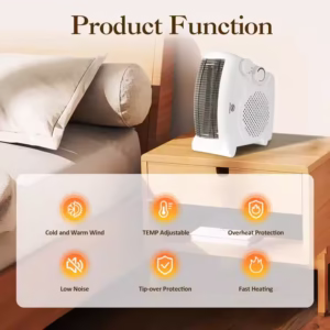 Cool and Warm Household Desktop Space Heaters Table Portable Electric Fan Heater - Image 4