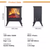 Freestanding Portable Room Heaters Electric Fireplace Stove Modern Electric Room Heater with Real Flame Effect - Image 4