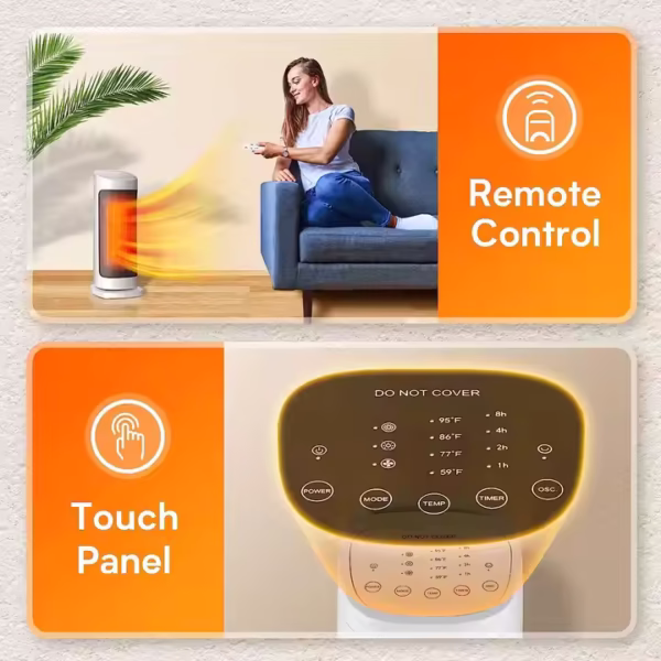 2000W Portable Electric Fan Heater Household Space PTC Tower Ceramic Heater Room Heater - Image 5