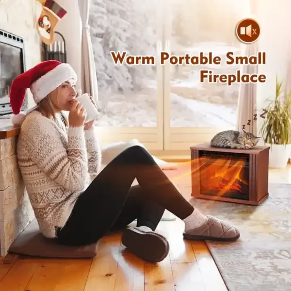 Electric PTC Heater 3D Real Wood Burning Effect Insert Fireplace Stove with overheat protection - Image 5