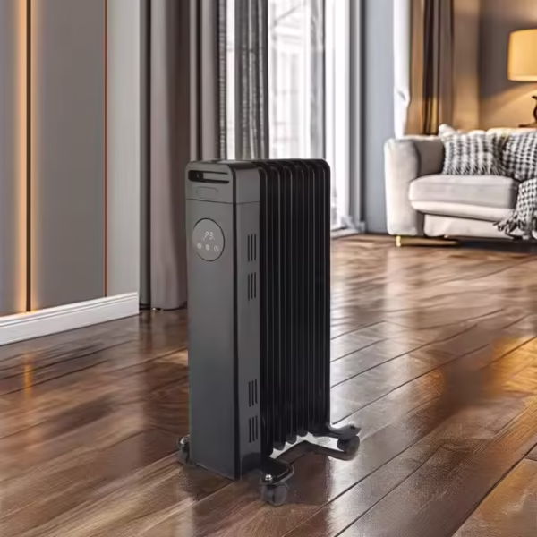 Electric Portable Oil-Filled Radiator Heater with Remote Control Freestanding Underfloor Oil Heater for Room